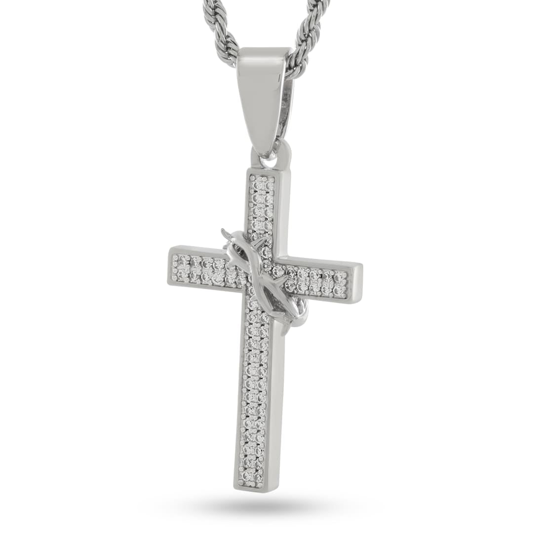 Crown of Thorns Wrapped Cross Necklace - Image 5