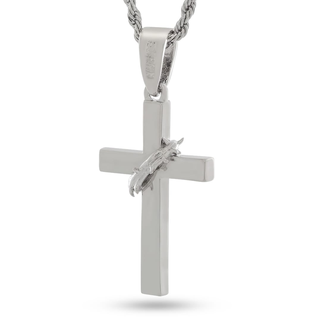 Crown of Thorns Wrapped Cross Necklace - Image 6