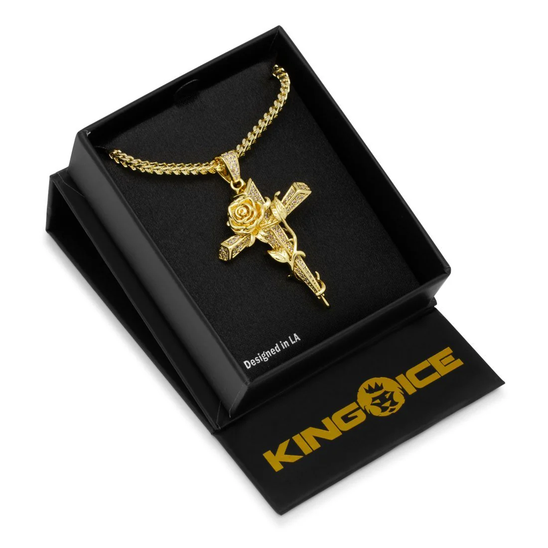 Rose Thorned Cross Necklace - Image 4